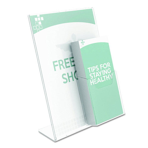 Deflecto Slanted Sign Holder with DL Pocket In Front A4 Portrait