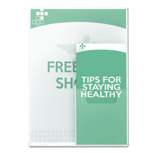 Deflecto Slanted Sign Holder with DL Pocket In Front A4 Portrait