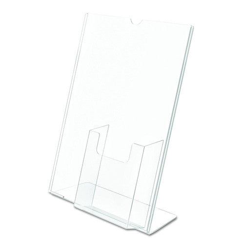 Deflecto Slanted Sign Holder with DL Pocket In Front A4 Portrait