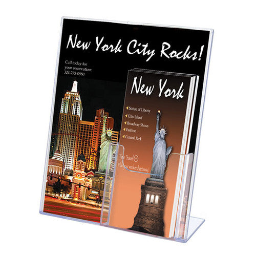 Deflecto Slanted Sign Holder with DL Pocket In Front A4 Portrait