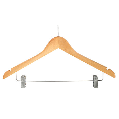Compass Security Hanger with Clips 12mm Light Wood Pack of 100
