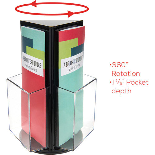 Deflecto Rotating Countertop Brochure Holder DL Black
