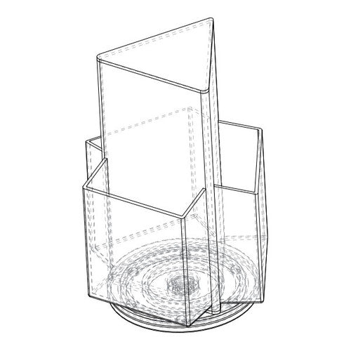 Deflecto Rotating Countertop Brochure Holder DL Black