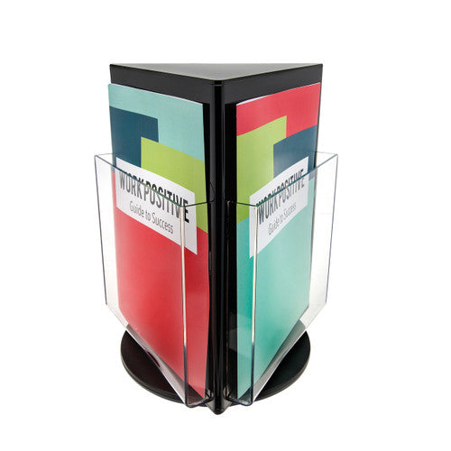 Deflecto Rotating Countertop Brochure Holder A4 Black