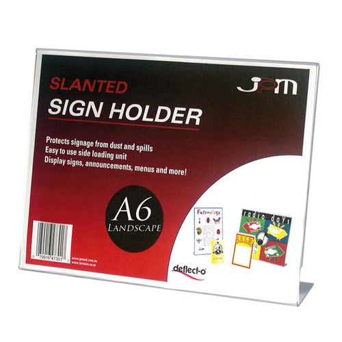 Deflecto Slanted Sign Holder A6 Landscape