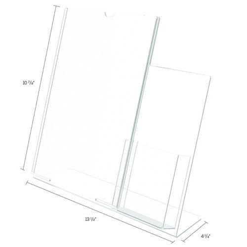 Deflecto Slanted Sign Holder with DL Pocket On Side A4 Portrait