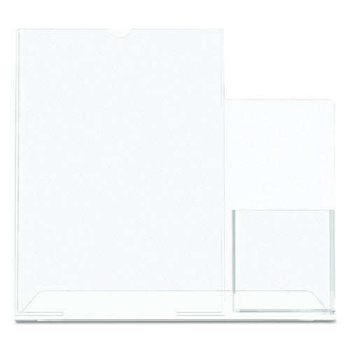 Deflecto Slanted Sign Holder with DL Pocket On Side A4 Portrait