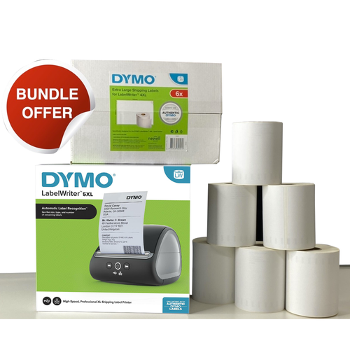 Dymo LabelWriter 5XL expert starter bundle with printer and 6 rolls extra large shipping labels