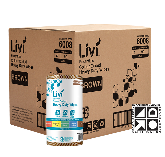 Livi 6008 Essentials commercial wipes brown carton