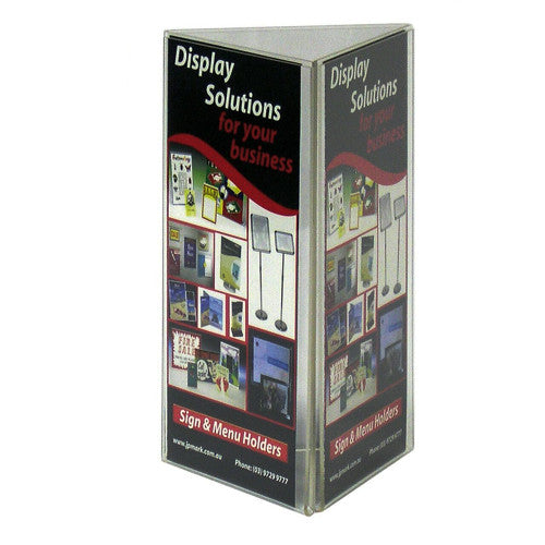 Deflecto Triangular 3 Sided Sign Holder DL Portrait