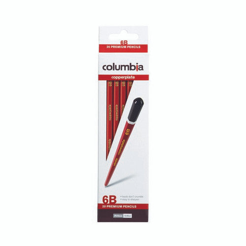 Columbia Copperplate Lead Pencils Hexagonal 6B Box 20