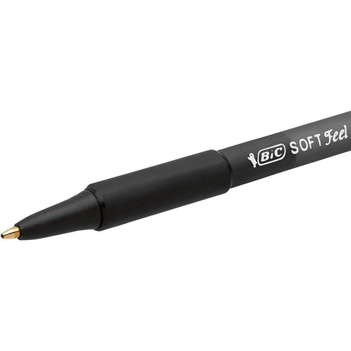 BIC 91435 SoftFeel Retractable Ballpoint Pen Medium Black Box of 12