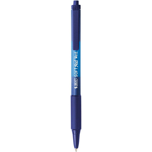 BIC 91433 SoftFeel Retractable Ballpoint Pen Medium Blue Box of 12