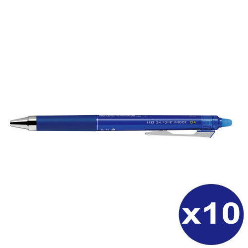 Pilot FriXion Point Knock Erasable Retractable Gel Pen 0.4mm Blue Box of 10