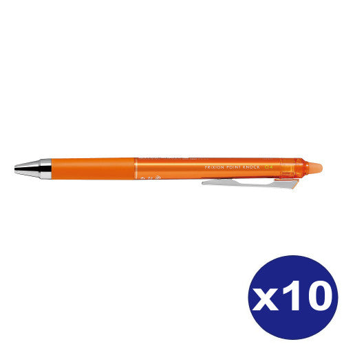 Pilot FriXion Point Knock Erasable Retractable Gel Pen 0.4mm Orange Box of 10