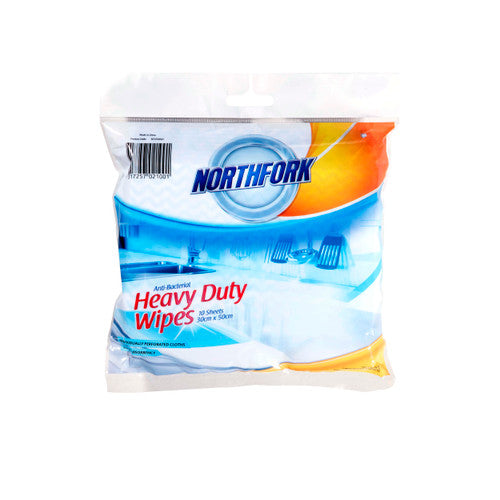 Northfork Antibacterial Perforated Wipe Blue Pack of 10