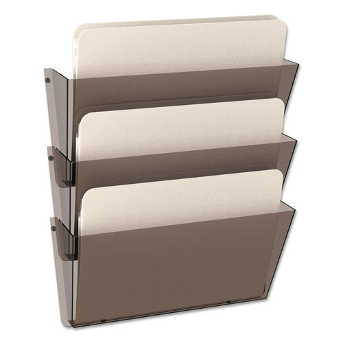Deflecto Unbreakable Wall Pocket 3 Pack Smoke A4 Landscape