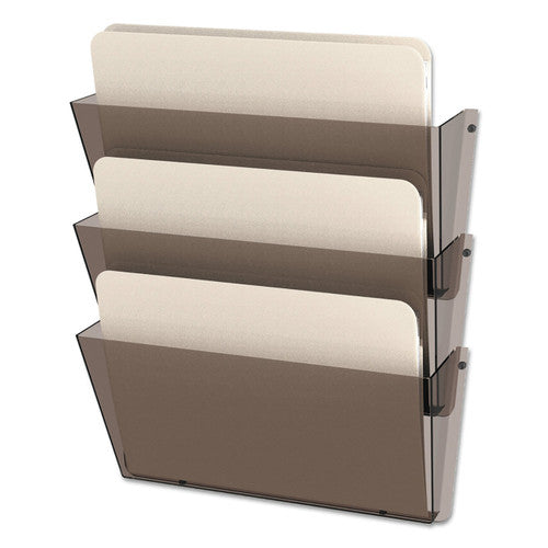 Deflecto Unbreakable Wall Pocket 3 Pack Smoke A4 Landscape