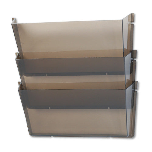Deflecto Unbreakable Wall Pocket 3 Pack Smoke A4 Landscape