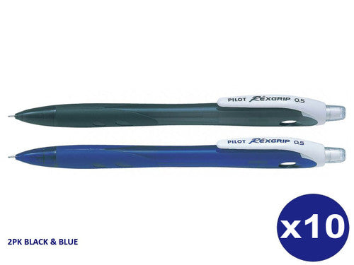 Pilot BegreeN Rexgrip Mechanical Pencil Black and Blue Pack 2 Box of 10