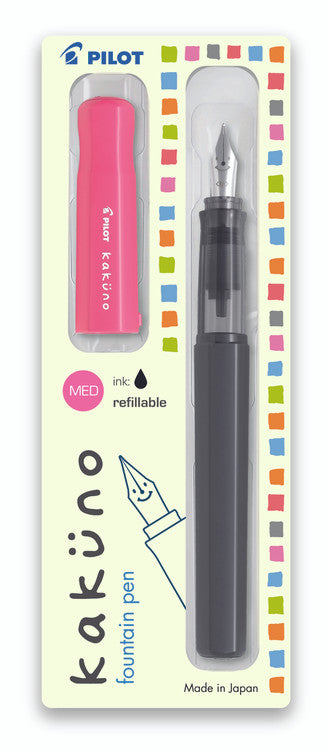 Pilot Kakuno BegreeN Fountain Pen Pink Grey Barrel Medium Nib