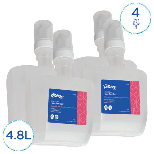 Kleenex Alcohol Foam Hand Sanitiser Clear 1200ml Cartridge Case of 4