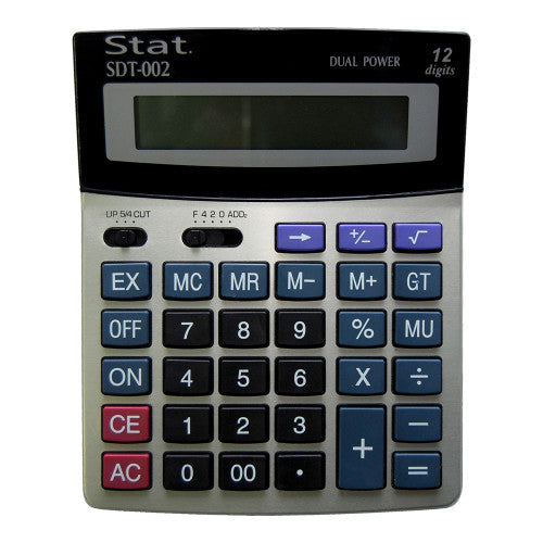 12-Digit Medium Dual Power Calculator SDT002