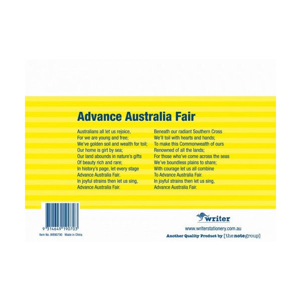 Writer Student Notebook 32 Page Double Ruled Guide 10mm Yellow Pack 20