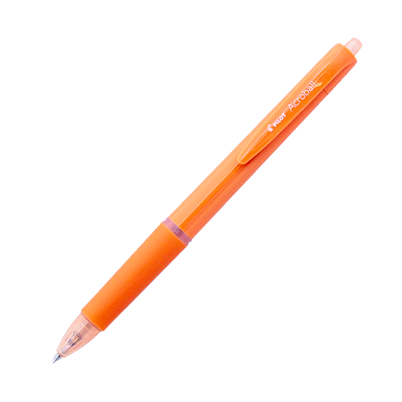 PILOT Acroball 150 Hybrid Retractable Ballpoint Extra Fine Coral Orange Barrel Black Ink Box of 10-1