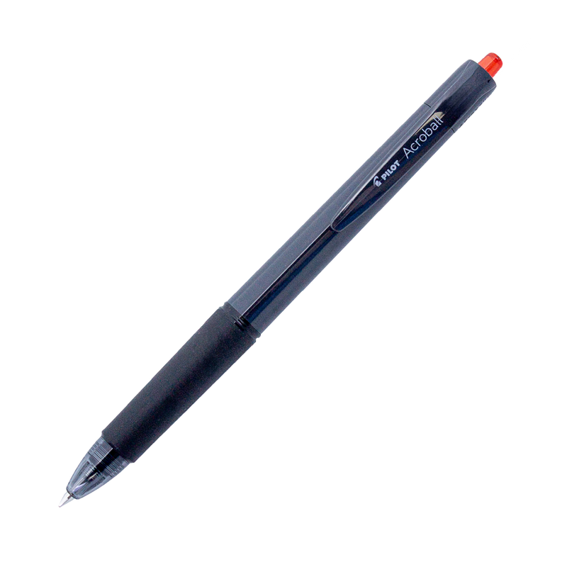 PILOT Acroball 150 Hybrid Retractable Ballpoint Fine Black Barrel Red Ink Box of 10-1