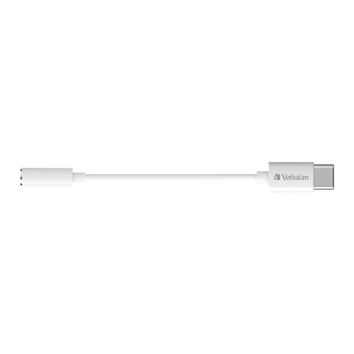 Verbatim Type C to 35mm Headphone Jack 10cm White