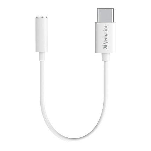 Verbatim Type C to 35mm Headphone Jack 10cm White