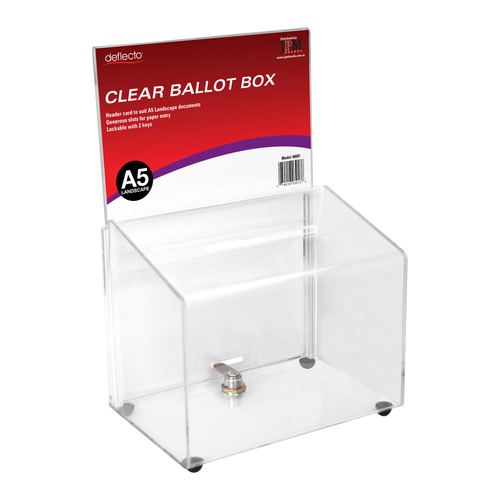 Deflecto Clear Ballot Box A5 Landscape