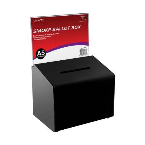 Deflecto Smoke Ballot Box A5 Landscape