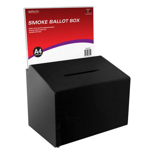 Deflecto Smoke Ballot Box A4 Landscape