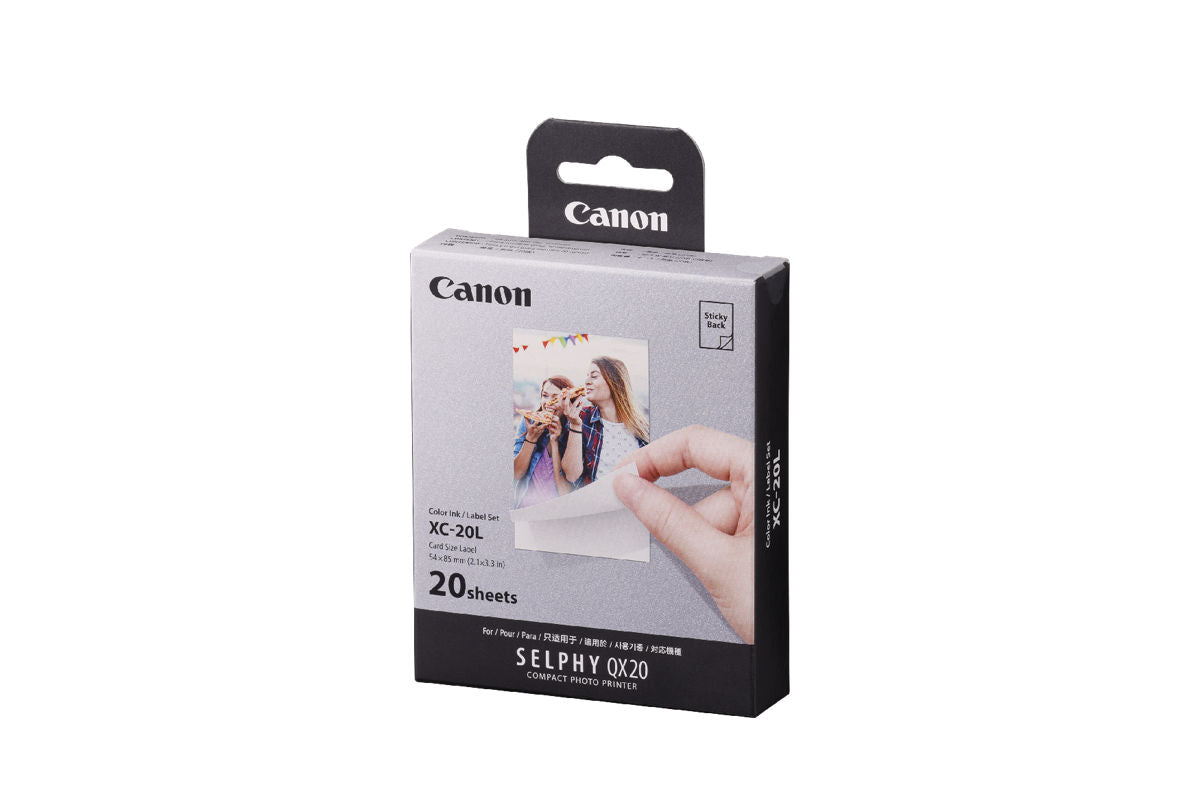 Canon XC-20L colour ink and label set, 20 card-size sheets for SELPHY QX20