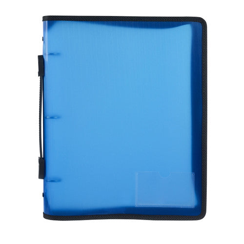 Marbig Zipper Binder with Handle 25mm 3O Ring Blue Pack of 10