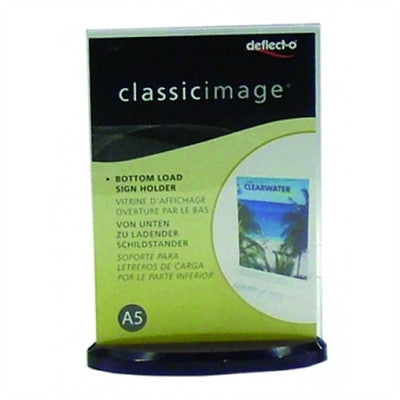 Deflecto Double Sided Oval Base Sign Holder A5 Portrait