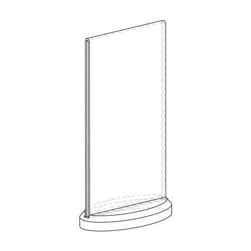 Deflecto Double Sided Oval Base Sign Holder DL Portrait