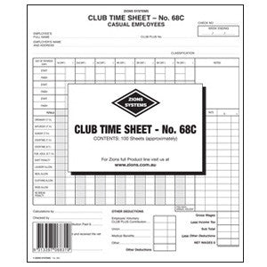 Zions Club Award Time Sheets (Casual Employees)