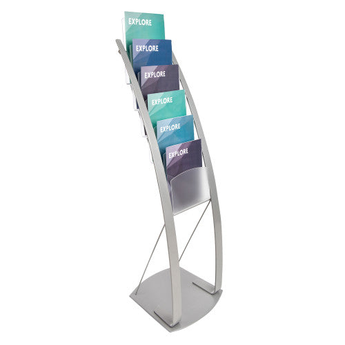 Deflecto Contemporary Floor Display Silver