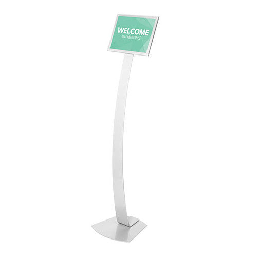 Deflecto Contemporary Sign Stand A4 Silver