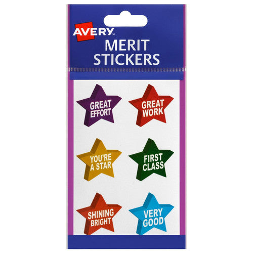 Avery Merit Stickers 3D Stars Pack 96