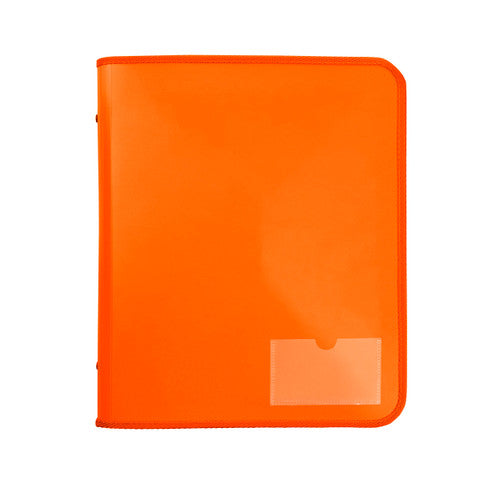 Marbig Zipper Binder 25mm 2D with Tech Case Orange Box of 10