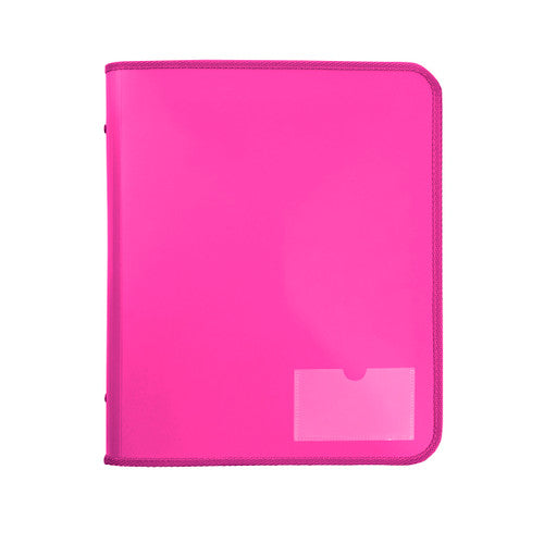 Marbig Zipper Binder 25mm 2D with Tech Case Pink Box of 10
