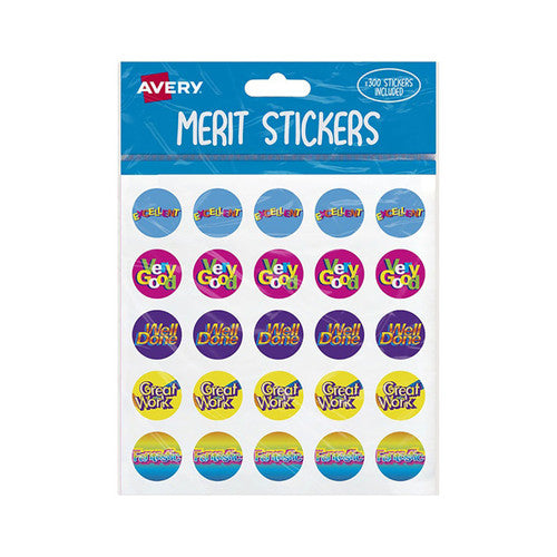 Avery Merit Stickers Caption 2 Round 300 Pack