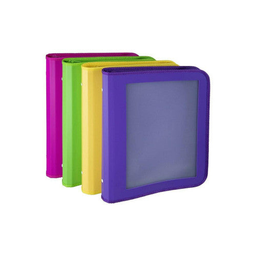 Marbig Professional Zipper Binder 25mm 2D with Insert Cover Assorted Box of 10