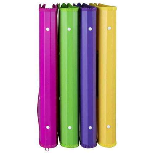 Marbig Professional Zipper Binder 25mm 2D with Insert Cover Assorted Box of 10