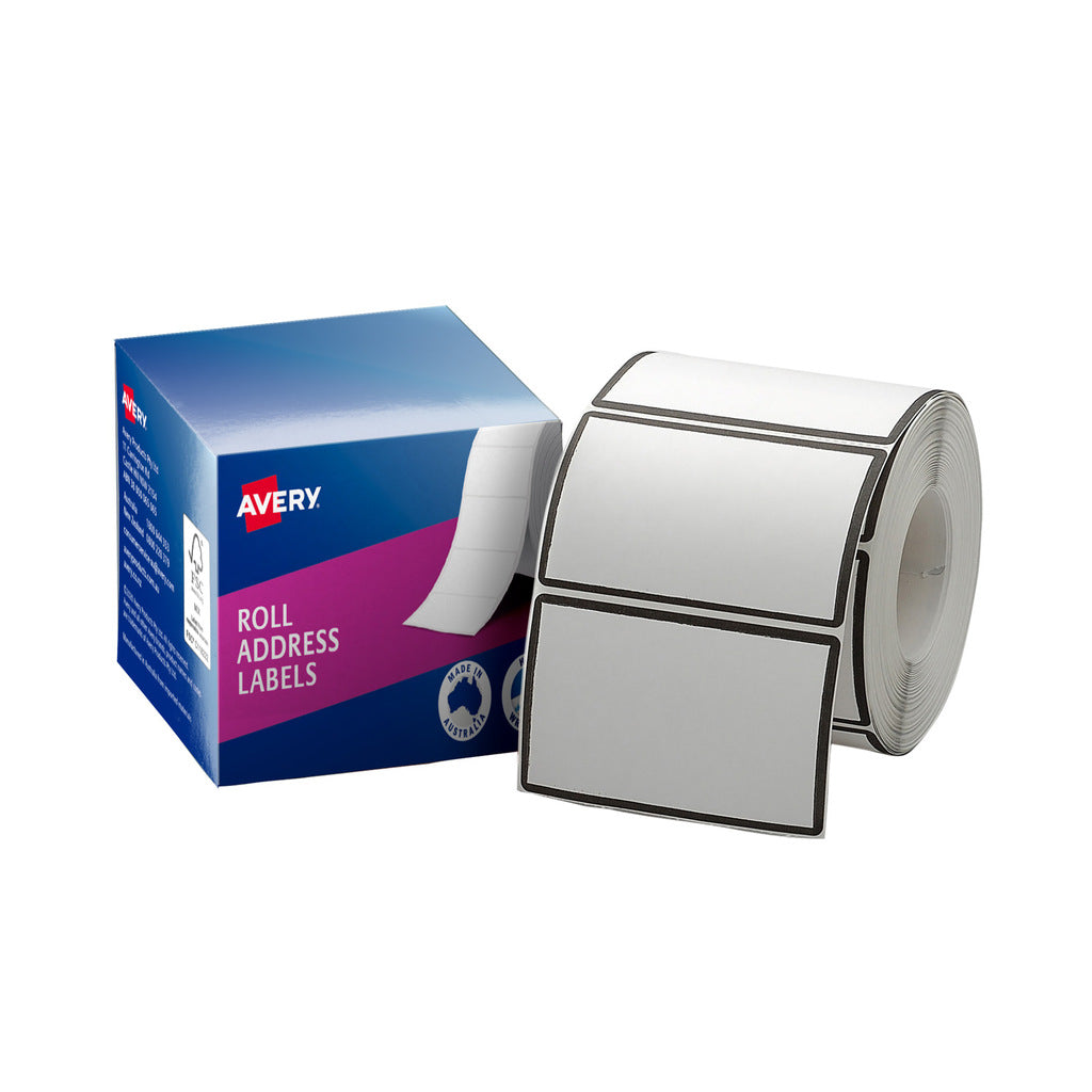 Avery Black Border Roll Address Labels 78 x 48mm 500 per Roll