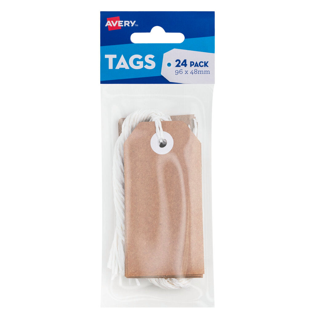 Avery Tag-It with String Size 3 Kraft Brown Pack 24